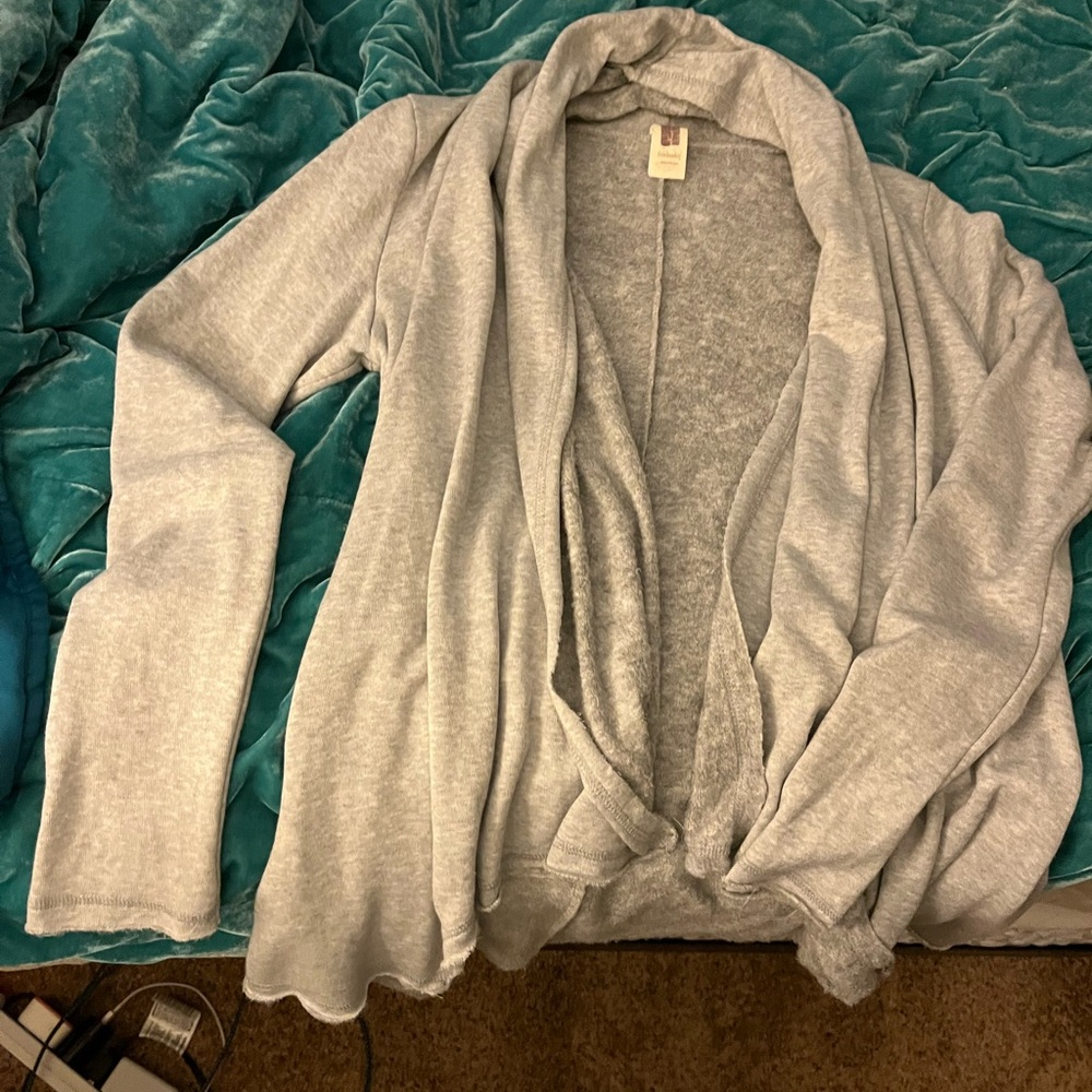 Freeloader Light Gray  Cardigan w/ fleece inside